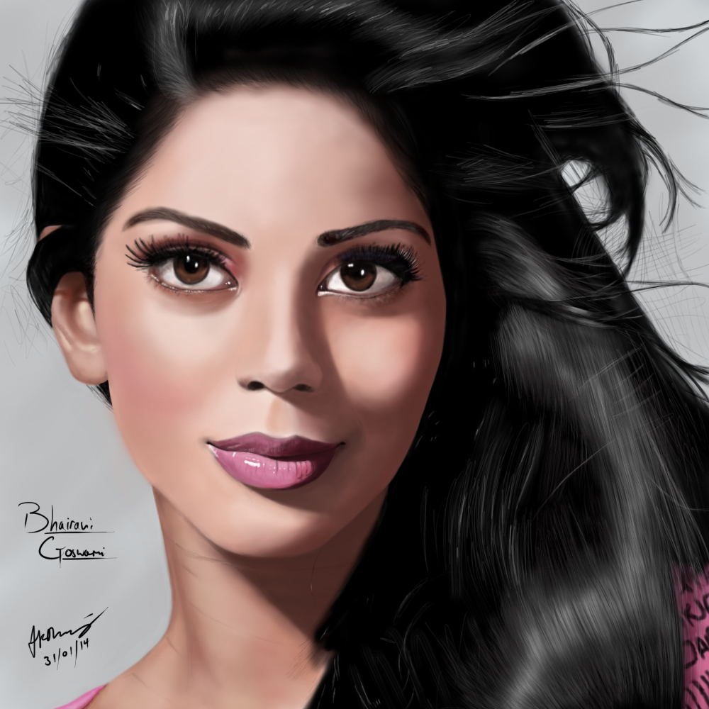 Self portrait digital painting of Arun Dhanjal.